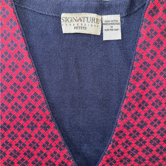 Vintage Signature Expressions Petite Cotton Knit Vest - Picture 4 of 4